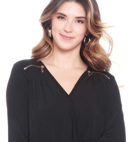 Blusa Wados Escote Cruzado Con Cierre En Hombros