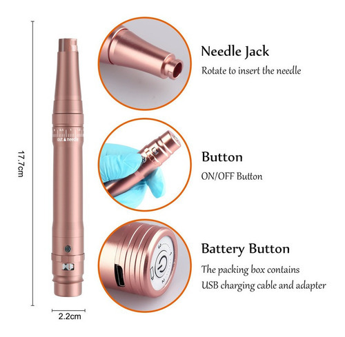 Máquina tudo-em-um para bordar tatuagens e sobrancelhas cor-de-rosa