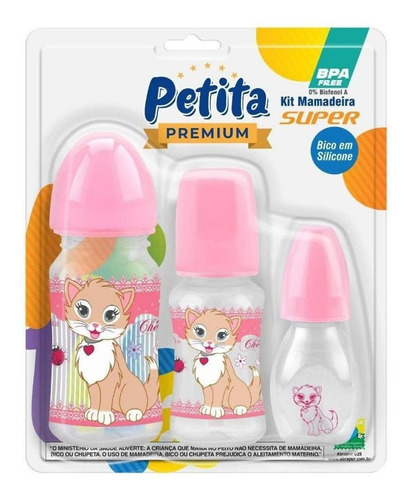 Kit Mamadeira Super Premium Para Bebê Bico Silicone - Petita