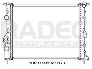 Radiador Renault Clio 2004-2005-2006 L4/16v 1.6 Lts Estandar