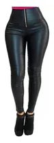 Comprar Pantalón Leggins Vinipiel Cierre Tiro Alto Control Abdomen 