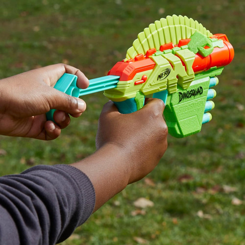 Nerf Dinosquad Stego-duo, 2 Lanzadores, 10 Dardos Nerf Elite