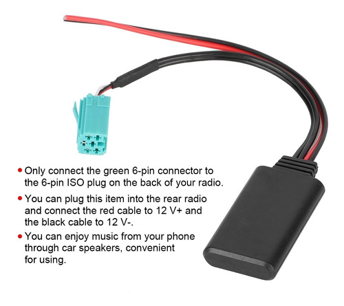 Reemplazo del adaptador del cable auxiliar inalámbrico del módulo de Bluetooth del audio del coche para Clio/Espace/Kangoo