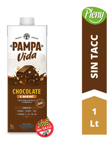 Leche Chocolate Y Maní Pampa Vida X 1 L - Sin Tacc