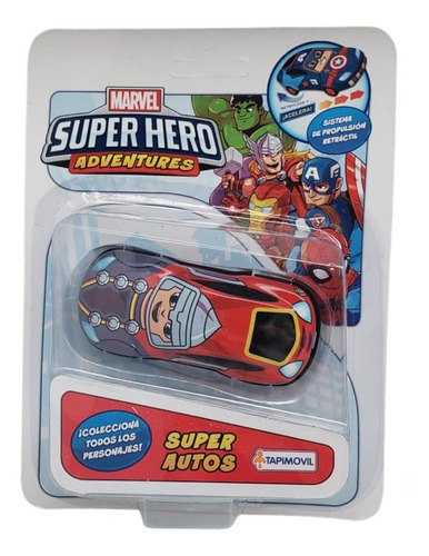 Super Auto Marvel Spiderman Iron Hulk Capitan Thor Juguete