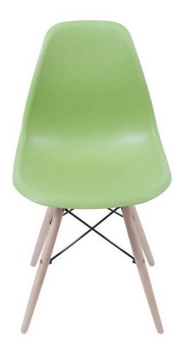 Cadeira de jantar BoxBit DKR Eames base madera, estrutura de cor  verde, 1 unidade