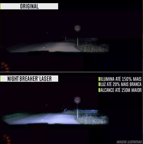 Lampada Farol Night Breaker Laser Next Hb4 Osram 150% + Luz