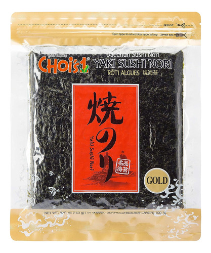 Choi's 1 Daechun Sushi Nori (50 Hojas Completas), Resellable