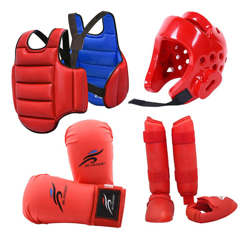 4x Equipo De Karate Sparring Con Casco De Boxeo, Chaleco