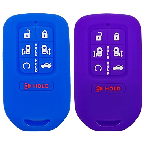 2pcs  Silicone 7 Buttons Smart Key Fob Remote Cover Cas...