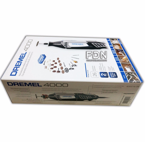 Imagen 6 de 8 de Minitorno Dremel 4000 + Kit X 26 Accesorios En Caja - Fdn