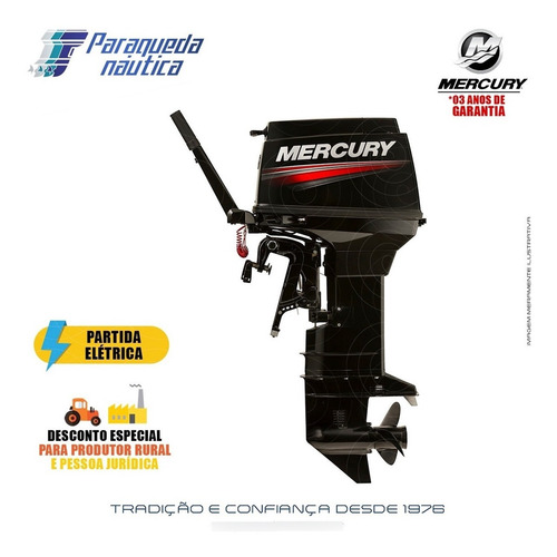 Imagem 3 de 8 de Motor De Popa Mercury 2 Tempos 40hp Eo Super 3 Cilindros