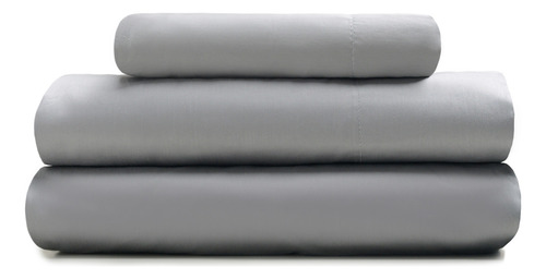 Juego De Sabanas King Size Arcoiris 300 Hilos 100% Algodon Gris Liso