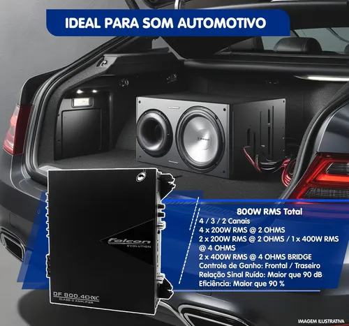 Módulo Amplificador Falcon Df 800.4ehxc 800w Rms 4 Canais