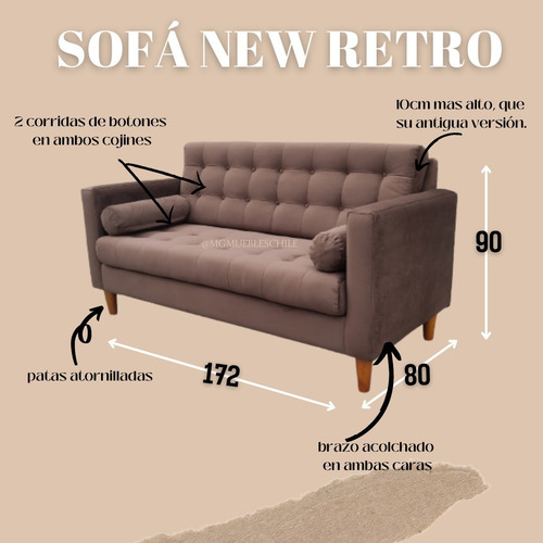 Sofá New Retro Sillón Botones