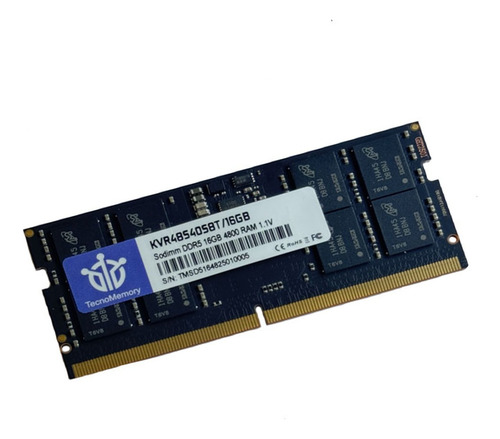 Memoria Ram Tecnomemory Sodimm Ddr5 16gb 4800mhz Kvr48s40s8t