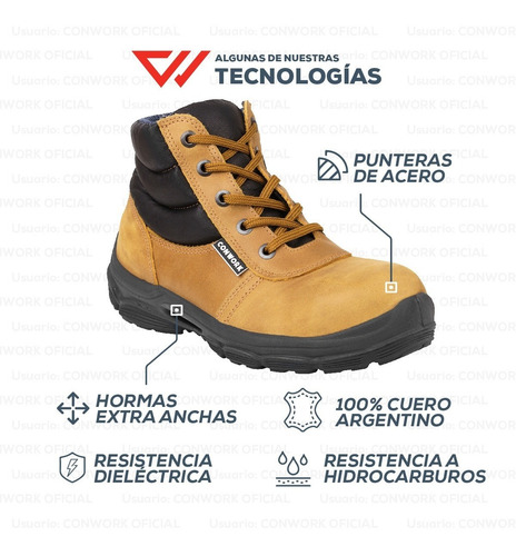 Imagen 7 de 10 de Botin De Seguridad Conwork Línea Fly 553baf Titan Camel