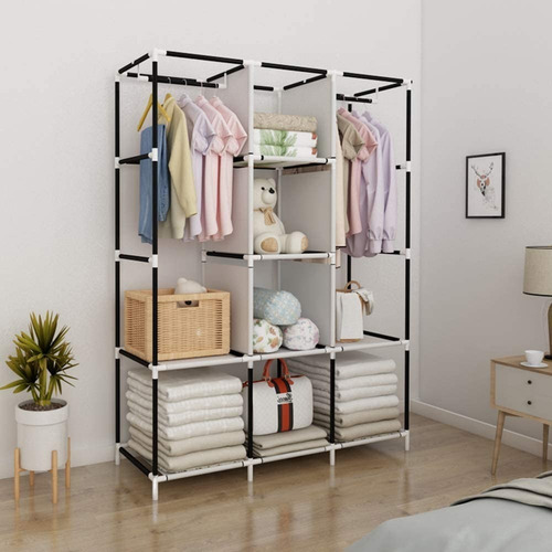 Closet Armable Ropero Rack Guardaropa Recamara Organizacion Color Gris Claro 175*130*45 Cm