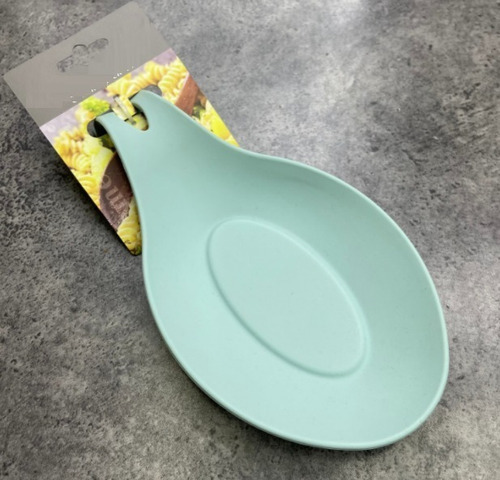 Porta Cucharon De Silicona Soporte Para Cuchara Reposa Color Verde Agua
