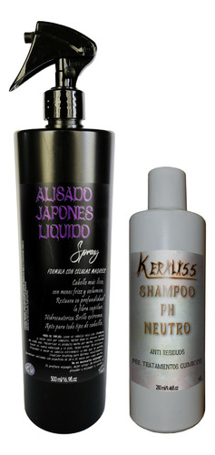 Alisado Japones En Spray 500 Keraliss + Shampoo De Regalo