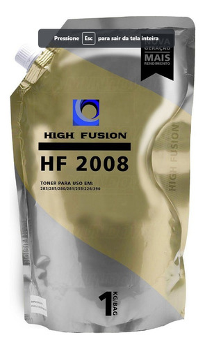 3x Pó De Toner High Fusion 2008 Para Toner Cartuchos Bag 3kg