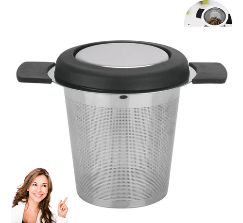 Infusor De Chá Coador Em Aço Inox Com Alça Silicone