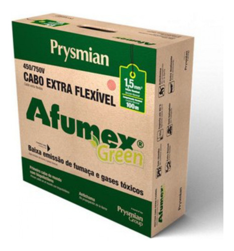 Cabo/ Fio Flexível 6,0mm 750v Afumex Prysmian C/ 100m.