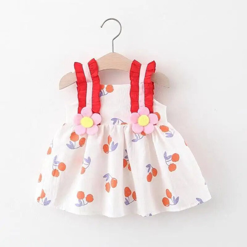 Vestido De Princesa Floral De Manga Corta Para Niñas Pequeña