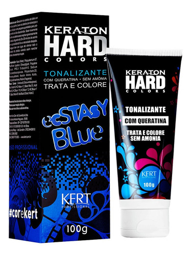 Tintura Kert Cosméticos  Keraton hard colors Tonalizante tom ecstasy blue x 100g