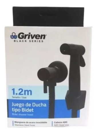 Ducha Teléfono Plástica Con Llave De Arresto 1.2mts Negro Gs