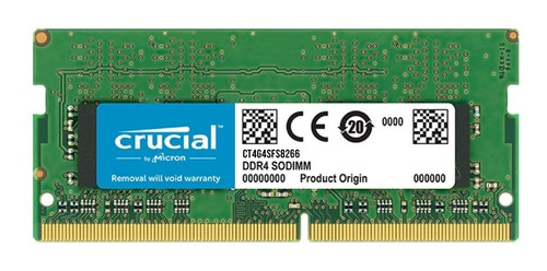 Memoria Ram Sodimm Crucial 4gb 1x4gb Ddr4 2666 Mhz Gtia Pce