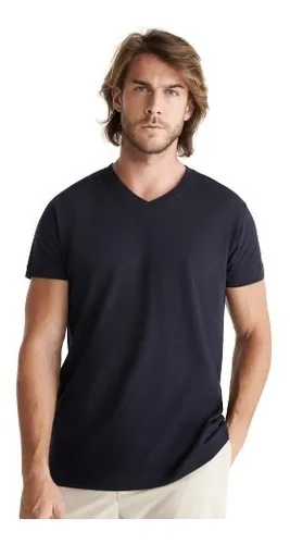 Polera negra cuello v hotsell