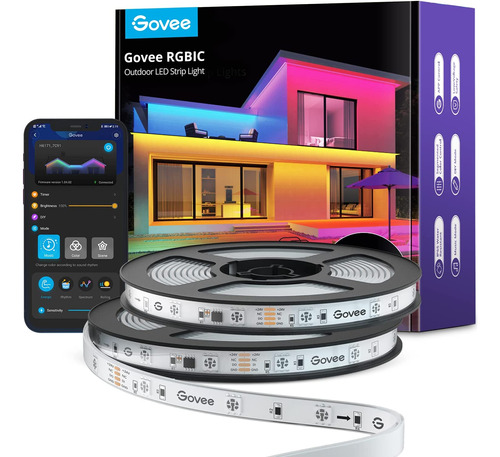 Tira De Led Govere, Rgbic, Compatible Con Alexa, Ip65, 20 M.