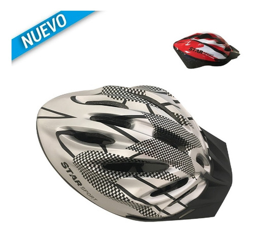 Imagen 5 de 5 de Casco Ciclismo 21 | Starsport Con Visera 11 Ven 110 Grs