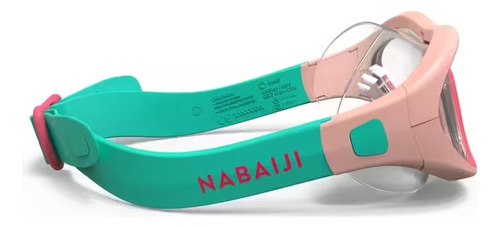 Máscara Acuática Nabaiji Cristales Claros Rosa Verde Niños Rosa/verde