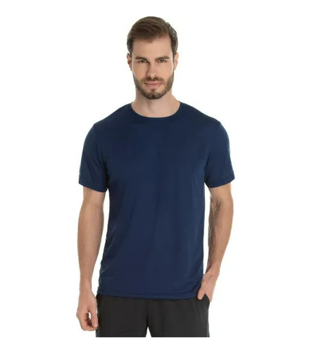 Camisa Dry Fit Masculina Para Personal Trainer Azul-marinho