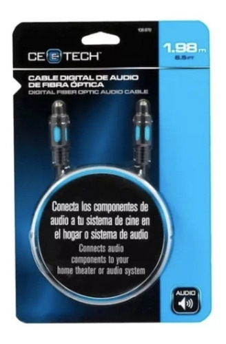 Cable Digital De Audio De Fibra Óptica 1.98m Ce Tech