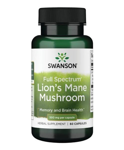 Melena De Leon Lion's Mane 500mg 60 Cápsulas Swanson Usa 