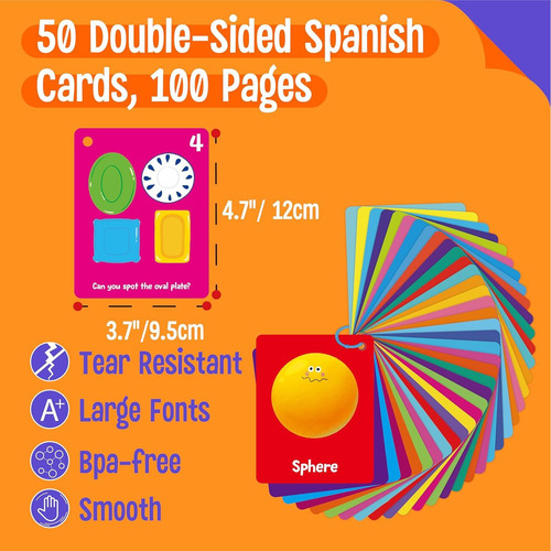 Tarjetas De Flash Color Y Forma Spritegru 50 Piezas