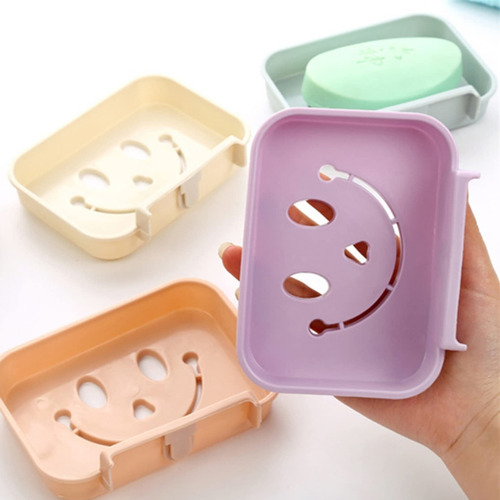 2 Jaboneras Para Pared Con Pegamento Para Ducha Carita Feliz
