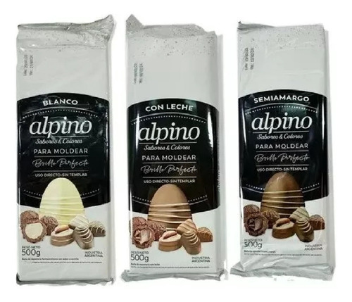 Pack X3 Chocolate Alpino Lodiser Tableta 500g Baño - Botica