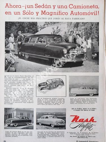 Cartel Retro Autos Nash Rambler 1951