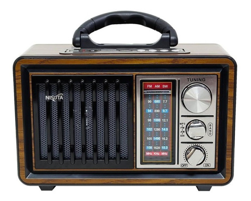 Radio- Parlante Am/fm Vintage Con Mp3/bt/aux Con Linterna