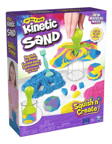 Spin Master Kinetic Sand 6065527 Set Aplasta Y Crea Con 382g De Arena Multicolor natural No tóxica +3