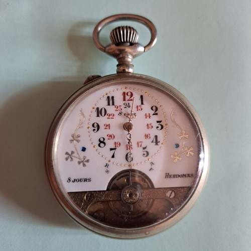 Relógio De Bolso Hebdomas Huit Jours Anos 1920