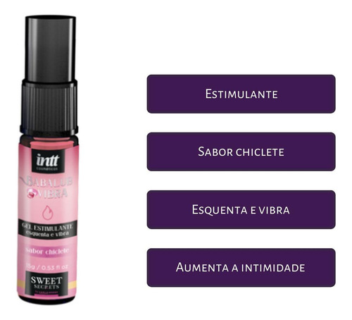 Gel Intimo Aquece Esquenta Vibra Comestivel Chiclete Babalub