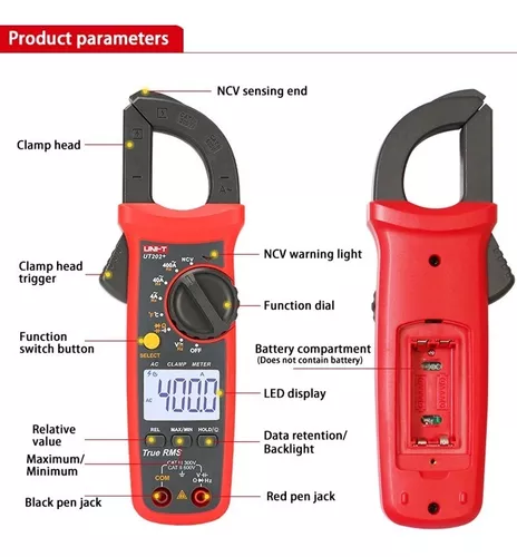 Pinza amperimétrica digital Uni-T UT202 400A