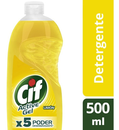Cif Active Gel Detergente Lavavajilla Limón 500ml