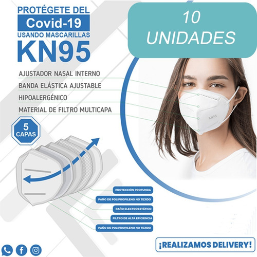 Tapabocas/barbijos Kn95 Certificados Caja De 10 Unid