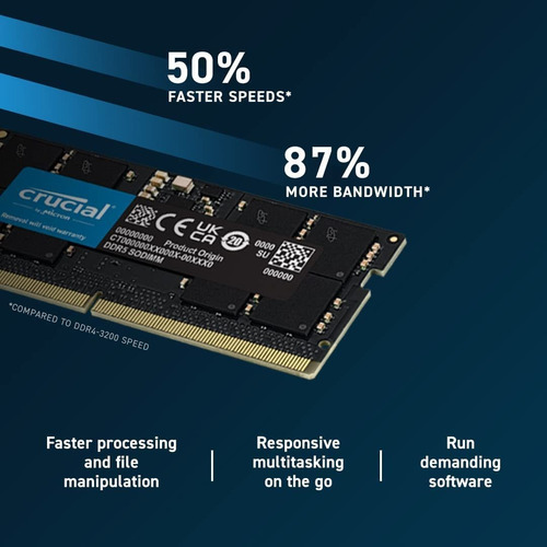 Memória Notebook Crucial 32 Gb Ddr5 4800 Mhz - Dell/vostro